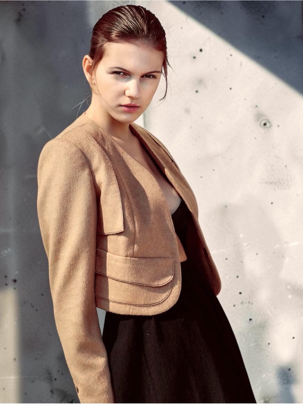 Nikolo Bertok Archive AW15 Structured Camel Wool Jacket Flying Pockets Size S